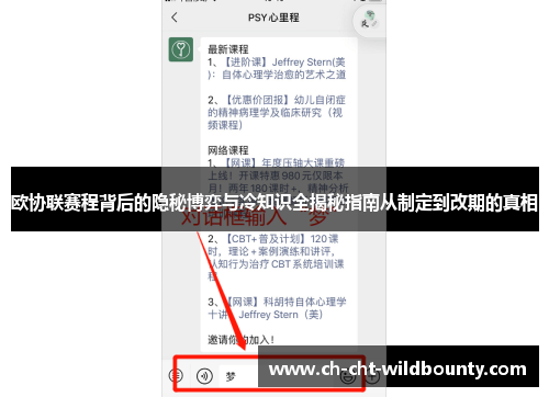 欧协联赛程背后的隐秘博弈与冷知识全揭秘指南从制定到改期的真相